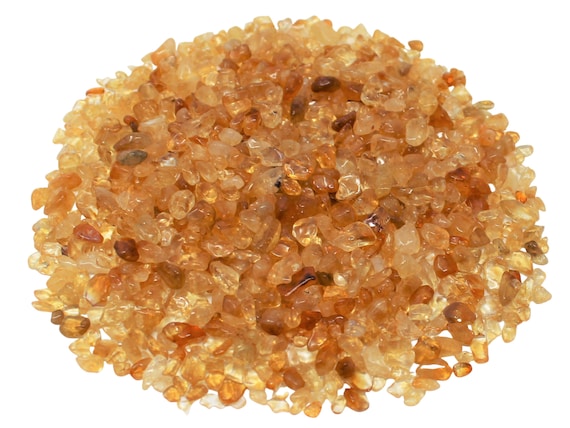 Citrine Semi Tumbled Gemstone Chips 3 - 10 mm: Choose Ounces or lb Loose Wholesale Bulk Lots ('A' Grade Citrine Chips, Citrine Sand)