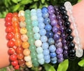 Gemstone 8 mm Bead Bracelets: BUY 3 GET 1 FREE - Huge Variety 8 mm Rounded Stone Natural Crystal Bracelets (Premium Grade Stretch Bracelet)