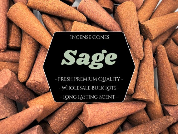SAGE Incense Cones: Choose 10, 20, 50, 100 or 200 Bulk Lots