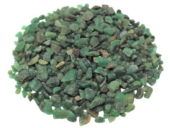 Emerald Semi Tumbled Gemstone Mini Chips 4 - 8 mm: Choose Ounces or lb Loose Wholesale Bulk Lots ('A' Grade Premium Quality Emerald Chips)