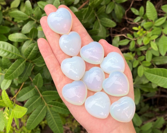 Opalite Heart 0.75 - 1": Choose How Many ('A' Grade Premium Quality Opalite Crystal Hearts)