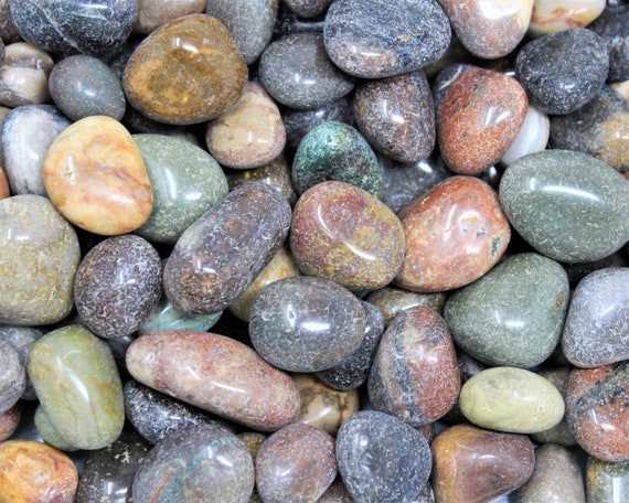 Fancy Jasper Tumbled Stones: Choose Ounces or lb Bulk Wholesale Lots (Premium Quality 'A' Grade)