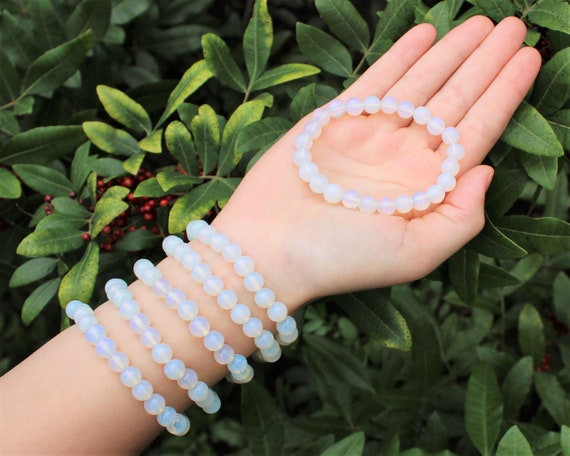 Opalite Bead Bracelet: 8 mm Round Crystals (Premium Grade Stretch Gemstone Bracelet)