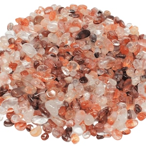 Fire Quartz Semi Tumbled Mini Crystal Chips 5-10 mm: Loose Wholesale Lots (Hematoid Quartz)