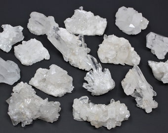 Clear Quartz Crystal Cluster: Wholesale Bulk 8 - 12 Piece Box Lot (Crystal Geode) (Clear Quartz Cluster Flat Box)