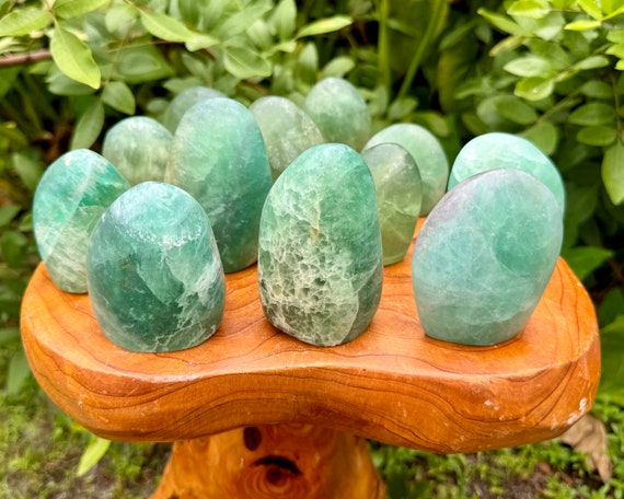 Green Fluorite Freeforms - Polished Free Standing Display Specimens ('A' Grade Premium Quality Fluorite Crystals, Home Decor)
