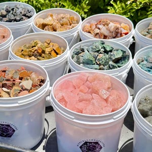 11 lb Wholesale Rough Stone Buckets - Chose Your Gemstone - Raw Crystals For Crafting & Lapidary