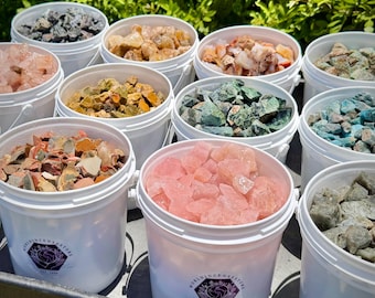 11 lb Wholesale Rough Stone Buckets - Chose Your Gemstone - Raw Crystals For Crafting & Lapidary