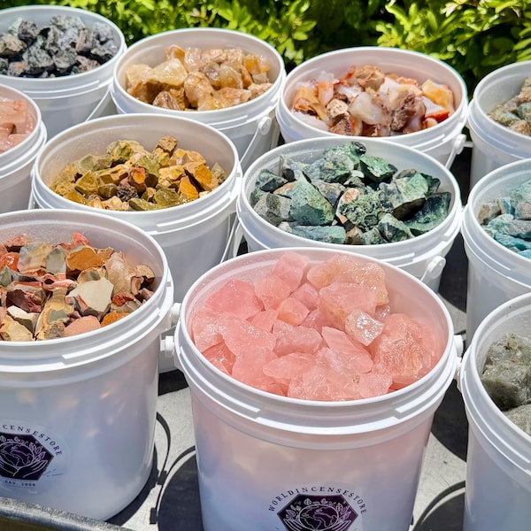 11 lb Wholesale Rough Stone Buckets - Chose Your Gemstone - Raw Crystals For Crafting & Lapidary