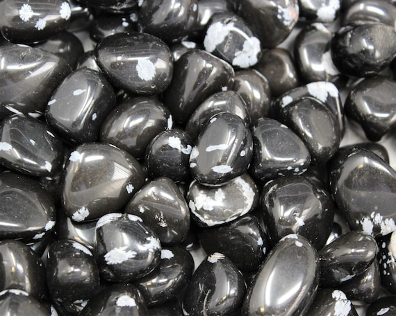 Snowflake Obsidian Tumbled Stones: Choose Ounces or lb Bulk Wholesale Lots (Premium Quality 'A' Grade)