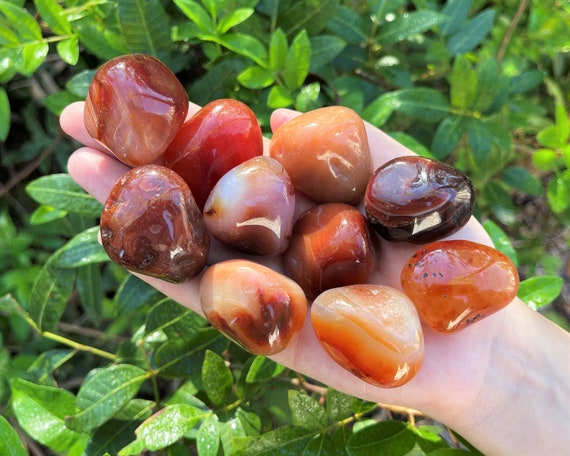 LARGE Carnelian Tumbled Stones, 1.5 - 2.5": Choose How Many Pieces (Premium Quality 'A' Grade)