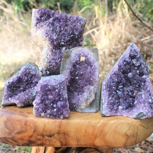 Amethyst Cut Base Clusters, CLEARANCE Quality Crystal Quartz Geodes "B" Grade, Crazy Cheap: Choose Size (Amethyst Free Standing Crystals)