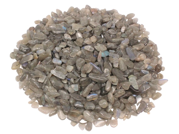 Labradorite Semi Tumbled Gemstone Mini Chips 2 - 8 mm: Choose Ounces or lb Loose Wholesale Bulk Lots ('A' Grade, Labradorite Chips)