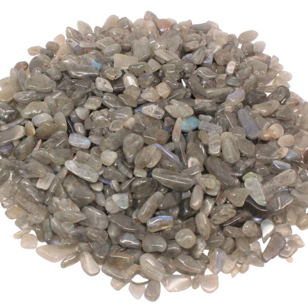 Labradorite Semi Tumbled Gemstone Mini Chips 2 - 8 mm: Choose Ounces or lb Loose Wholesale Bulk Lots ('A' Grade, Labradorite Chips)