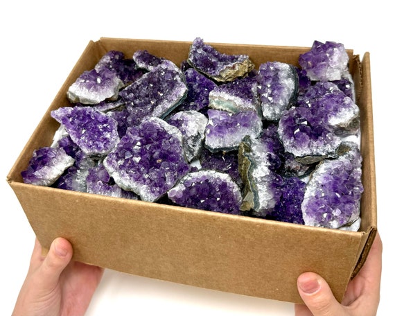 Wholesale Amethyst Cluster Box: 'A' Grade Box Lots Full of High Quality Natural Amethyst Crystals (Amethyst Cluster, Amethyst Druze)