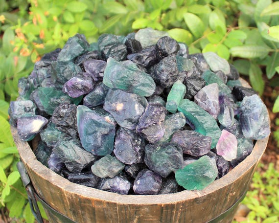 Fluorite Raw Natural Stones: Choose Ounces or lb Bulk Wholesale Lots (Premium Quality 'AAA' Grade Rough Fluorite Crystals)