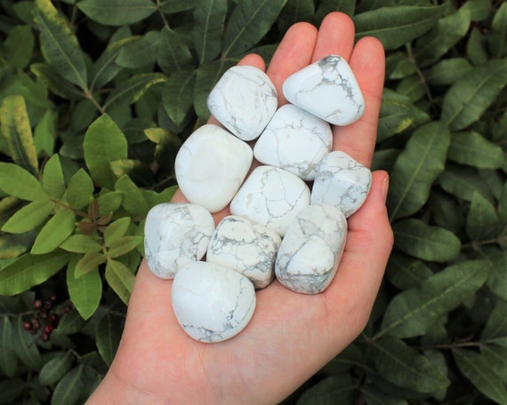 White Howlite Tumbled Stones: Choose How Many Pieces (Premium Quality 'A' Grade)