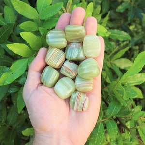 Green Onyx Tumbled Stones: Choose How Many Pieces (Premium Quality 'A' Grade)