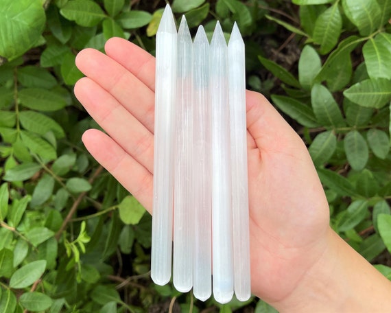 Lot of 5 Selenite Wands 5 - 6" Wholesale Bulk Lots (Selenite Pencil, Polished Selenite, Selenite Wand, Crystal Healing, Reiki)