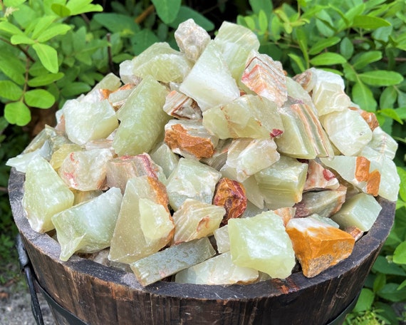 Rough Natural Green Onyx Premium Grade Crystals: Choose Ounces or lb Bulk Wholesale Lots (Premium Quality 'A' Grade)