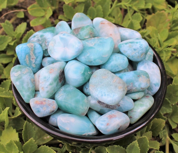 Larimar Tumbled Stones - Choose Ounces or lb Bulk Wholesale Lots ('A' Grade Larimar Crystals)