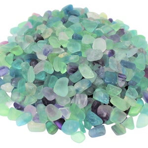 Rainbow Fluorite Semi Tumbled Gemstone Mini Chips 5 - 15 mm: Choose Ounces or lb Loose Wholesale Bulk Lots (Rainbow Fluorite Chips)