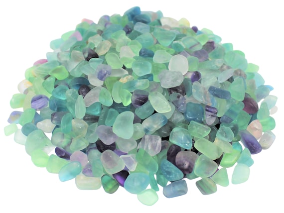 Rainbow Fluorite Semi Tumbled Gemstone Mini Chips 5 - 15 mm: Choose Ounces or lb Loose Wholesale Bulk Lots (Rainbow Fluorite Chips)