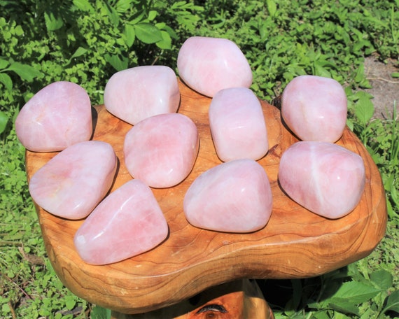 Rose Quartz Power Stones - Therapy Stone - EXTRA LARGE Palm Stone ('A' Grade, Polished Rose Quartz)