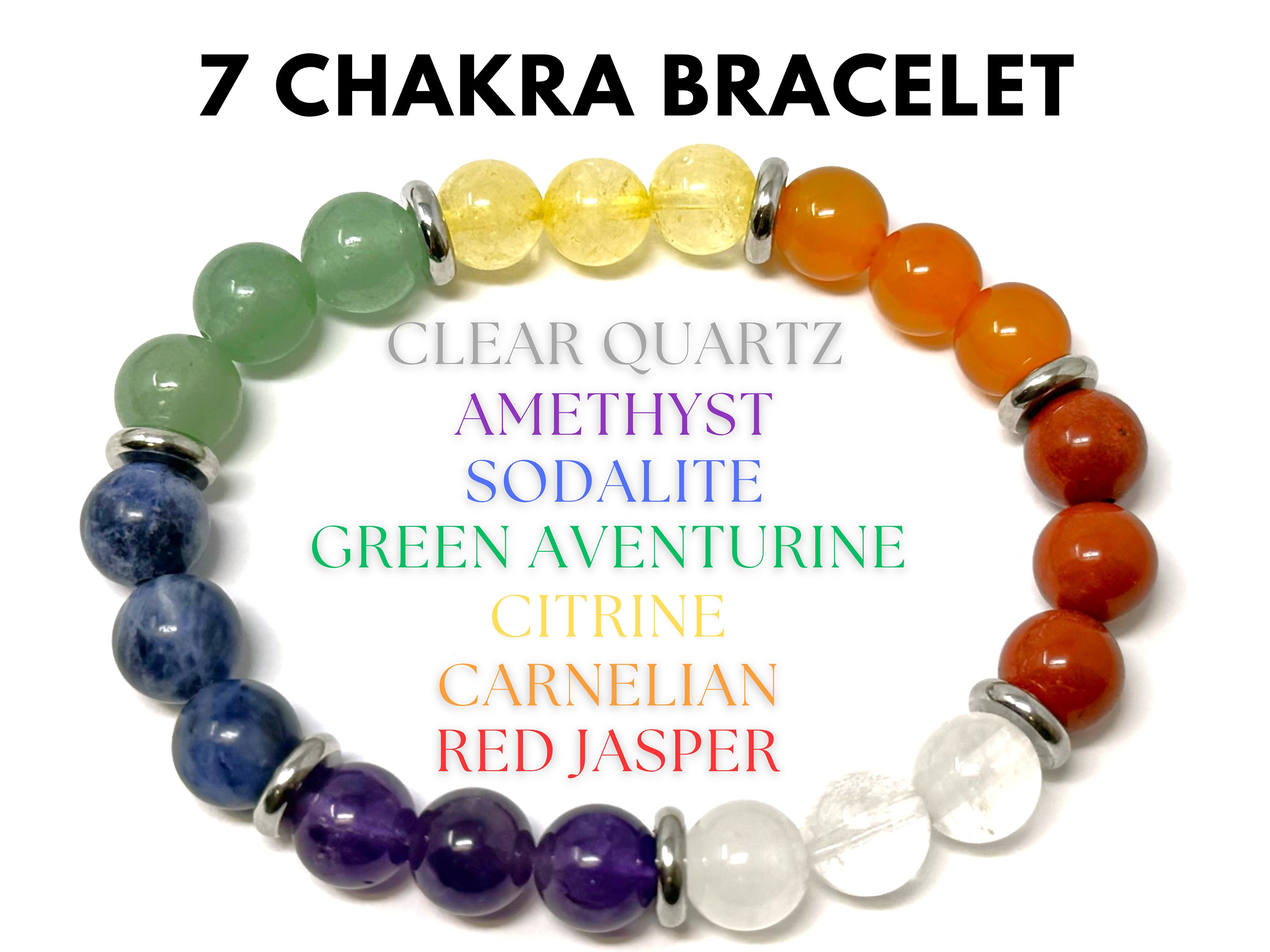 Multicolor Gemstone Seven Chakra Bracelets at Rs 100/piece in Ghaziabad |  ID: 27297259262