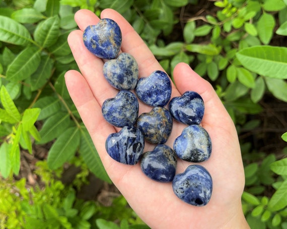 Sodalite Heart 1": Choose How Many ('A' Grade Premium Quality Sodalite Crystal Hearts)