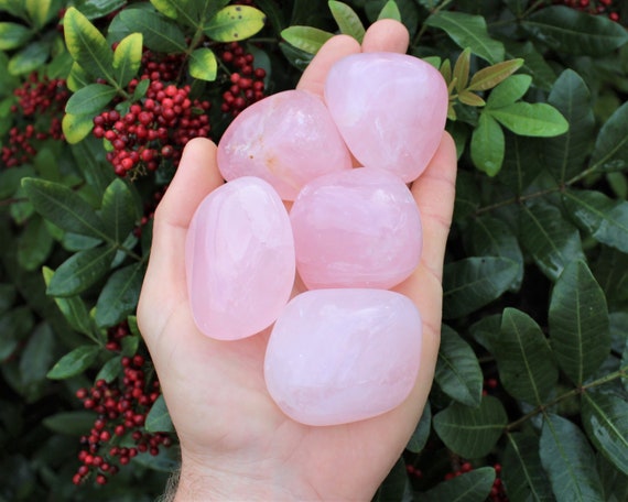 LARGE Rose Quartz Tumbled Stones: Choose How Many Pieces ('AAA' Grade, Tumbled Rose Quartz, Love Stone, Pink Rose Quartz)