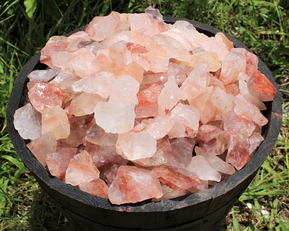 Rough Natural Fire Quartz Stones: Choose Ounces or lb Bulk Wholesale Lots (Premium Quality 'A' Grade, Raw Red Hematoid Quartz Crystals)