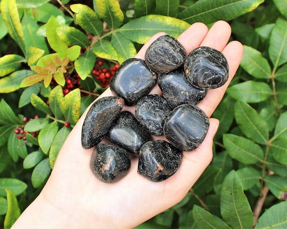 LARGE Black Tourmaline Tumbled Stones, 1.25 - 1.5": Choose How Many Pieces (Premium Quality 'A' Grade Natural Tourmaline Crystals)