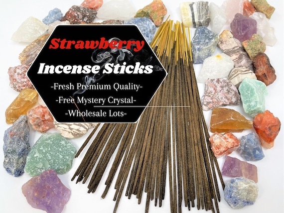 STRAWBERRY Incense Sticks + FREE Mystery Crystal: Choose How Many (Wholesale Bulk Lots)
