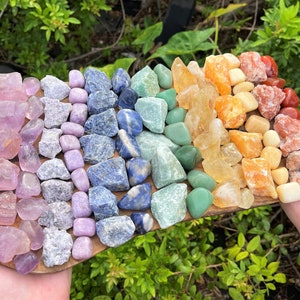 Rough + Tumble Combo Crystal Kits - Natural Raw & Tumbled Stone Sets: Choose Your Gemstone!