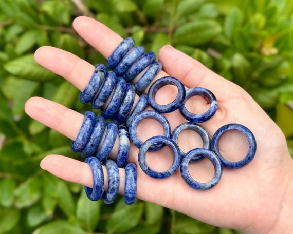 Sodalite Ring, Sodalite Gemstone Crystal Rings - Choose Size (Premium Quality Sodalite Gemstone Jewelry)