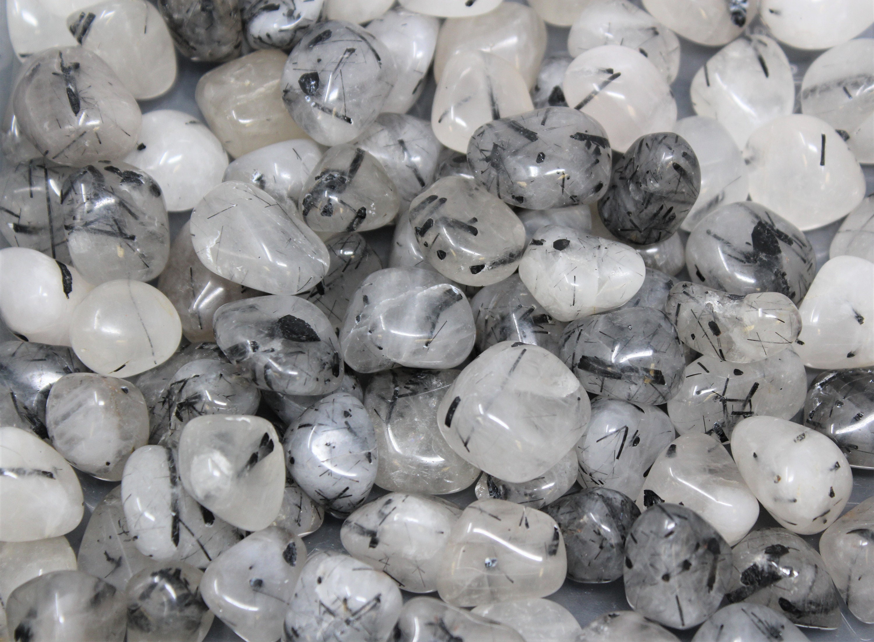 Tourmalinated Quartz Tumbled Stones Choose 4 oz, 8 oz or 1 lb Bulk