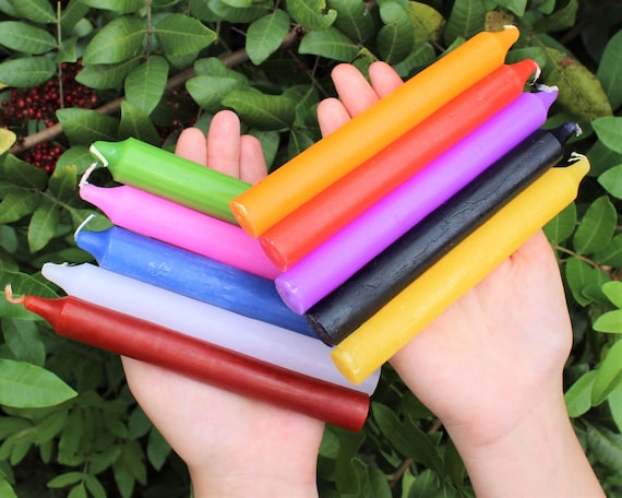 Lot of 10 x 6" Taper Candles: ASSORTED COLORS!