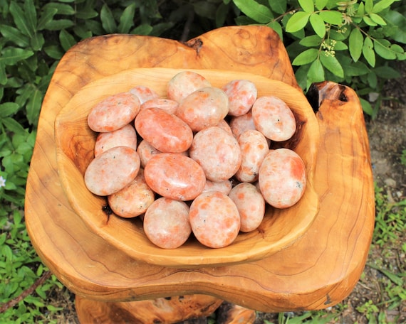 Wholesale Bulk Lot Sunstone Palm Stones: Hand Polished Stones, 'A' Grade Large Pebbles - GREAT VALUE
