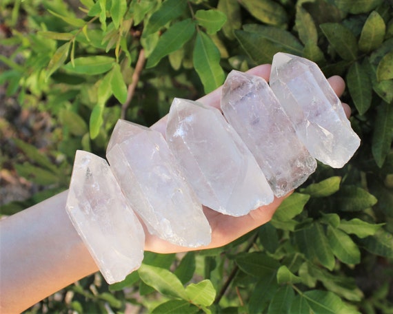 Clear Quartz Crystal Points 3" - 4" Choose How Many ('A' Grade Natural Clear Quartz Crystal Points, LARGE Quartz Points)