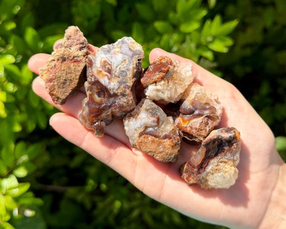 Fire Agate Rough Natural Stones From Mexico - Wholesale Bulk Lots ('A' Grade Raw Agate Crystals)