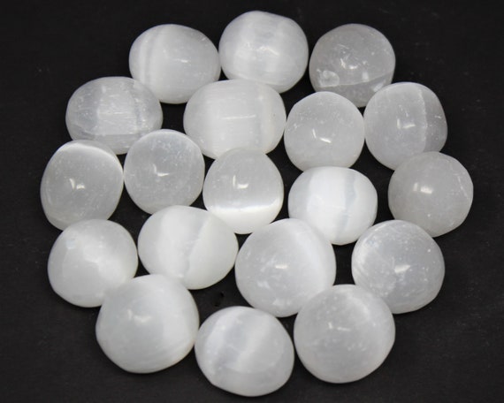 Selenite Tumbled Stones: Choose Ounces or lb Bulk Wholesale Lots (Premium Quality 'A' Grade Selenite Crystals)