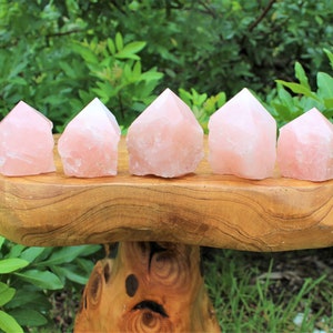 Rose Quartz Top Polished Point, Beautiful Cut Base Specimen: Choose Size (&#39;AAA&#39; Grade Free Standing Rose Quartz Crystal Point, Home Decor)