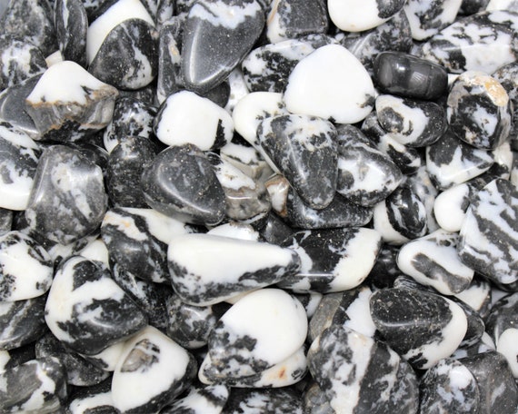 Zebra Marble Agate Tumbled Stones: Choose Ounces or lb Bulk Wholesale Lots (Premium Quality 'A' Grade)