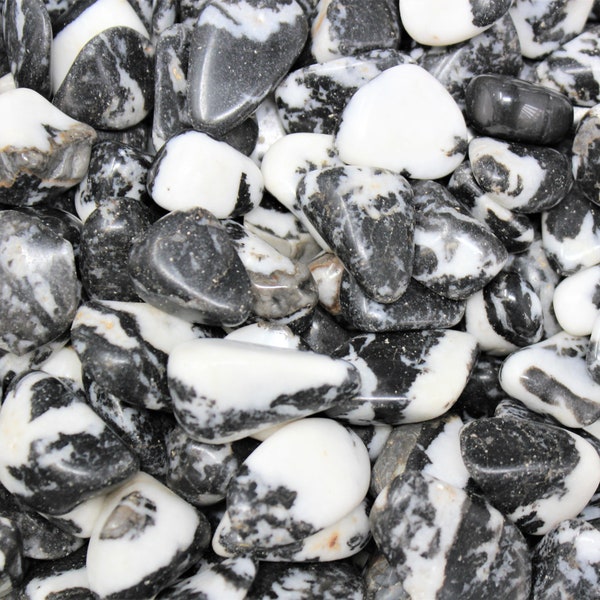 Zebra Marble Agate Tumbled Stones: Choose Ounces or lb Bulk Wholesale Lots (Premium Quality 'A' Grade)