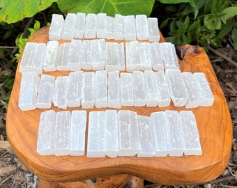 Mini Selenite Sticks 2" Pieces, Bulk Lots: Choose Amount 4 oz, 8 oz, 1 lb, 2 lb, 3 lb, 5 lb, 10 lb or 15 lb Wholesale