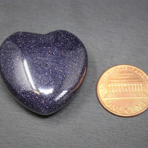 Blue Goldstone Heart 1 Choose How Many 'A' Grade Premium Quality Blue Goldstone Crystal Hearts image 8