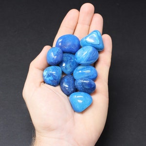 Blue Onyx Tumbled Stones: Choose How Many Pieces (Premium Quality 'A' Grade)