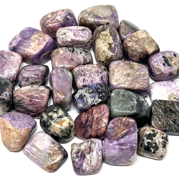 Charoite Tumbled Stones, CLEARANCE Quality: Choose Ounces or lb Bulk Wholesale Lots (Natural Charoite Crystals)