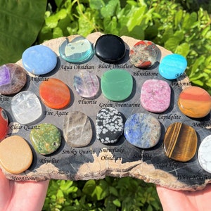 Natural Crystal Palm Stones - HUGE Assortment, Choose Your Gemstone! (Smooth Polished Palm Stone, Gemstone Pocket Stone)